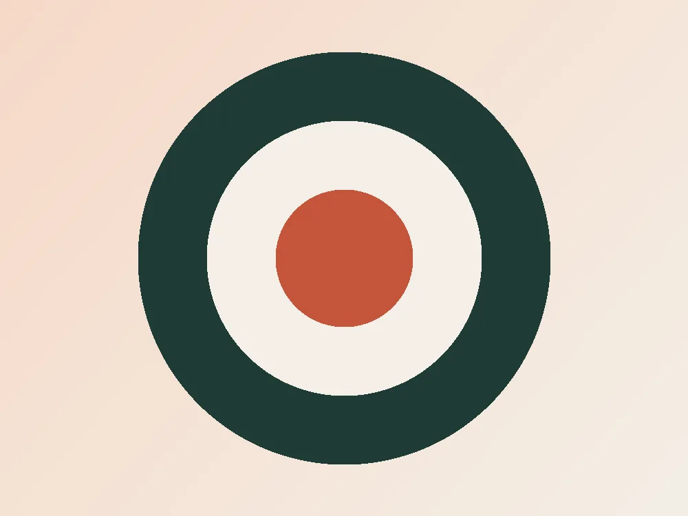 Concentric target in green and red